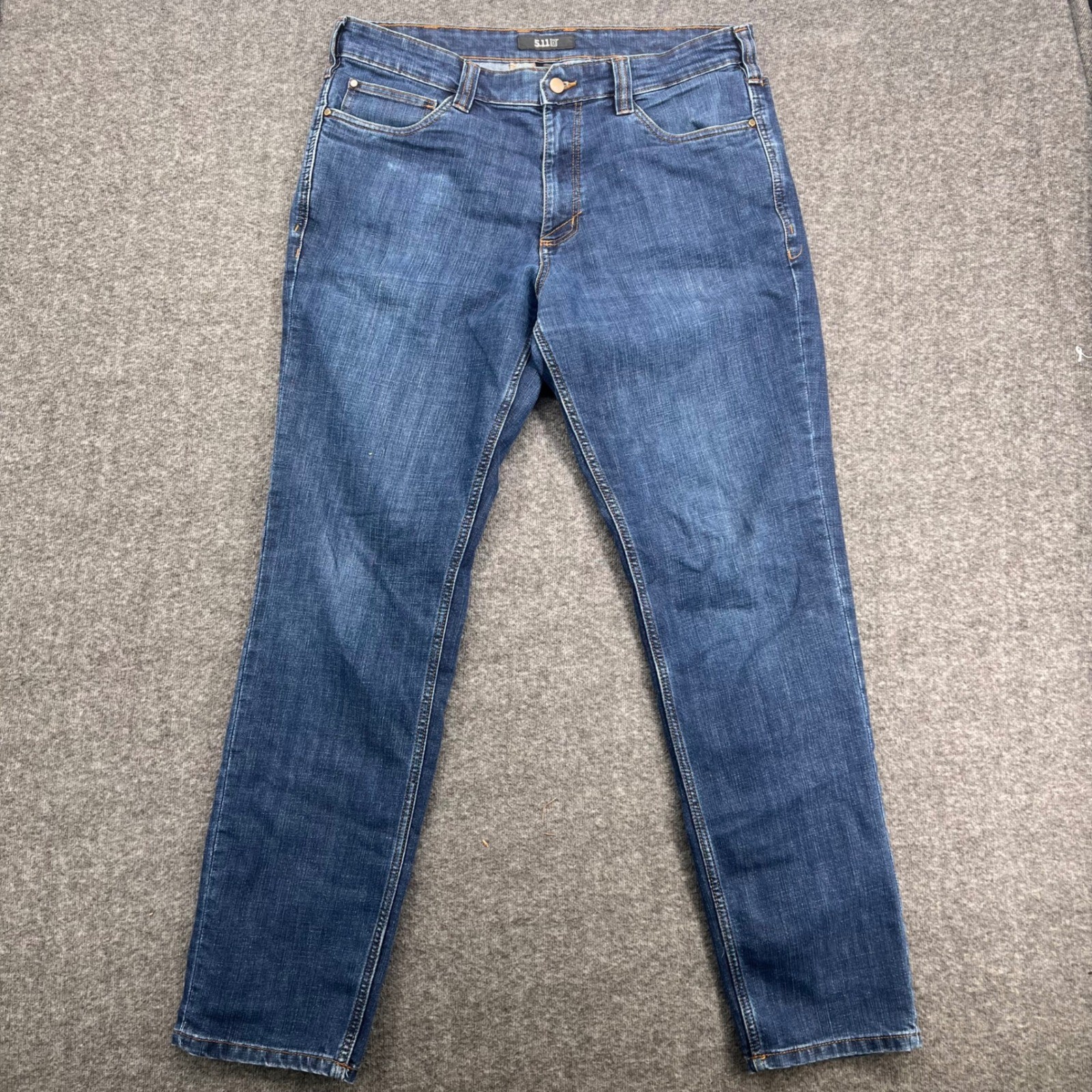 5.11 Tactical Defender-Flex Slim Jeans Mens 36 Blue Dark Wash Straight Leg