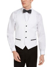Alfani Men's Slim-Fit Stretch Tuxedo Vest, - White