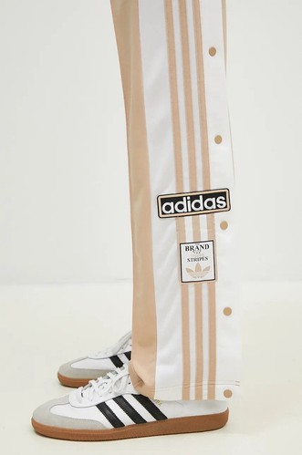 Adidas Adibreak Women's Size L Large Pants Sweatpants Bottoms Beige #130 - Picture 10 of 11