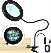 Glass Lamp With Dual-lens Magnifier 20x/10x Combination Light Crafts Soldering