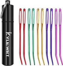 KYUEWRT 10Pcs Yarn Darning Tapestry Needle,Large Big Eye Weaving Needle Bent Nee