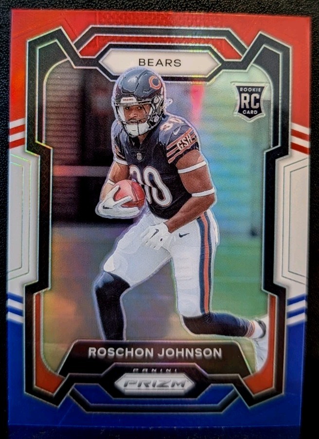 2023 Panini Prizm Roschon Johnson RC Red White Blue #314 Chicago Bears