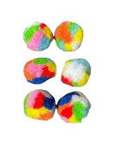 NEW lot of 6 colorful cat toy balls plush soft