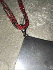 Southwestern Necklace/Vintage Enhancer Pendant/Red and Silver-Tone/Beautiful.  — photo 7