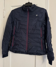 Ariat Tek  Women's  Down Insulated Puffer Jacket  Size L  Dark Blue Red Trim