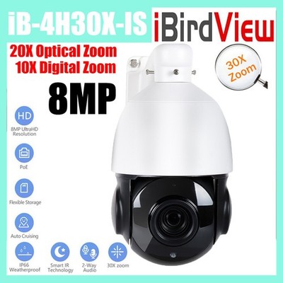 Hikvision Kompatibel 4K 8MP POE IP Speed Dome PTZ Kamera 30x Zoom IR Mikrofon