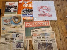 1987 Minnesota Twins World Series Champions Memorabilia Lot Hanky Paper Wheaties