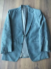 1960s 1970s Vintage British Suit teal blue 36s 38s