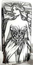 10 ozt 999 Fine Silver Art Bar- MS. LIBERTY - ADAMO TECHNE- Limited Edition 104.00 per troy oz