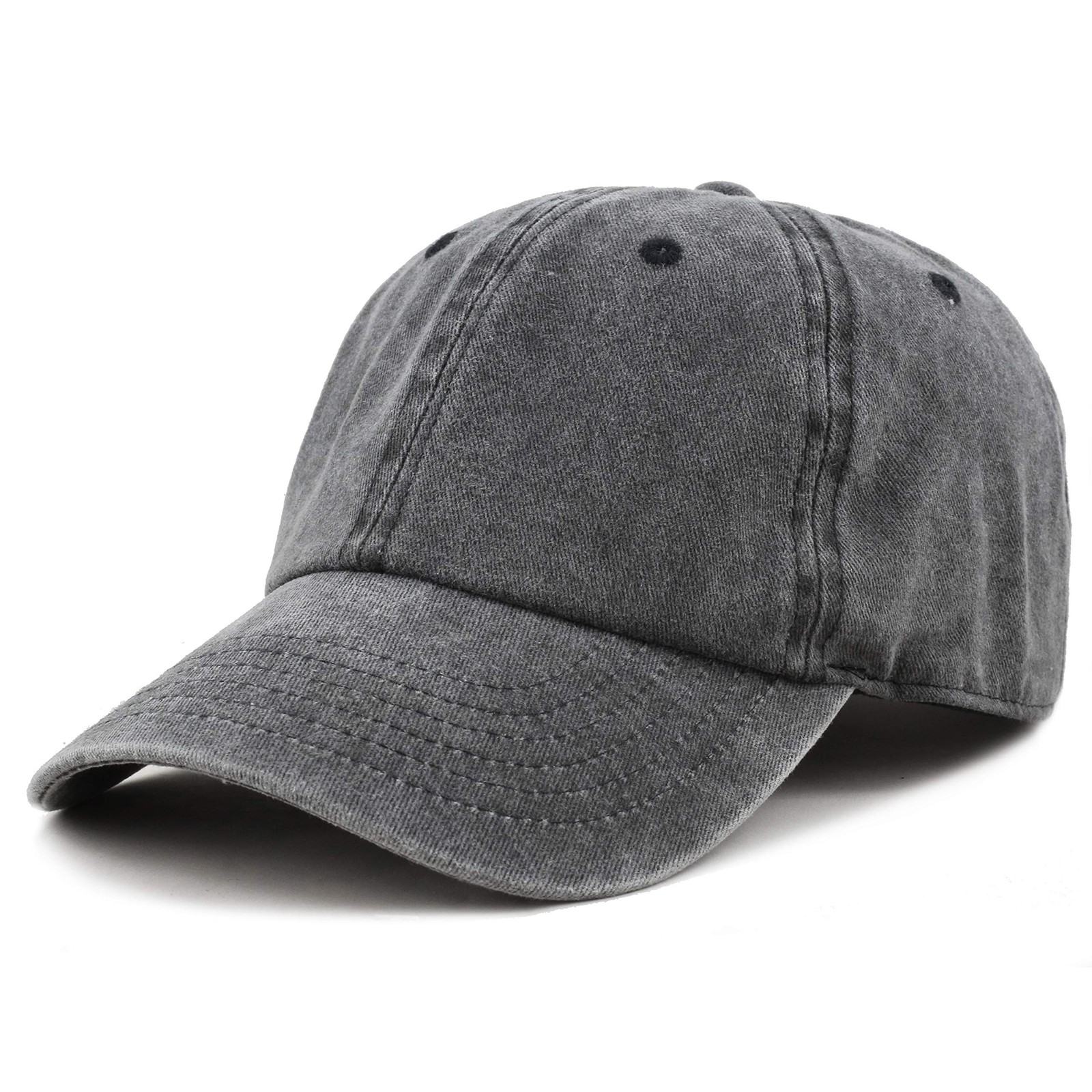 The Hat Depot 100% Cotton Pigment Dyed Low Profile Dad One Size, 1. Black 