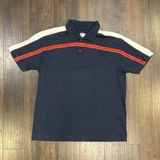 Moschino Jeans Vintage Polo Shirt Spell Out Blue 90s Large L Made in Italy