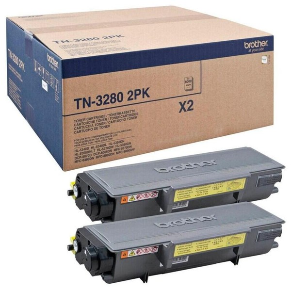 Brother Original TN3280 Toner Doppelpack Schwarz 2X 8.000 Seiten (TN-3280TWIN)-image