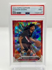 2023 TOPPS CHROME SAPPHIRE BASKETBALL SHAEDON SHARPE 2/5 RED NO. 71 PSA 9