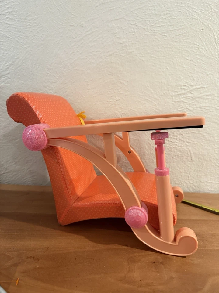 Battat American Girl Coral Pink Doll Chair Our Generation Table Clamp On - Image 2 of 4
