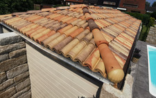 1 Posten = 10 Stück Kunststoff Dachziegel Mönch &  Nonne Anfang Col. antikfarbe