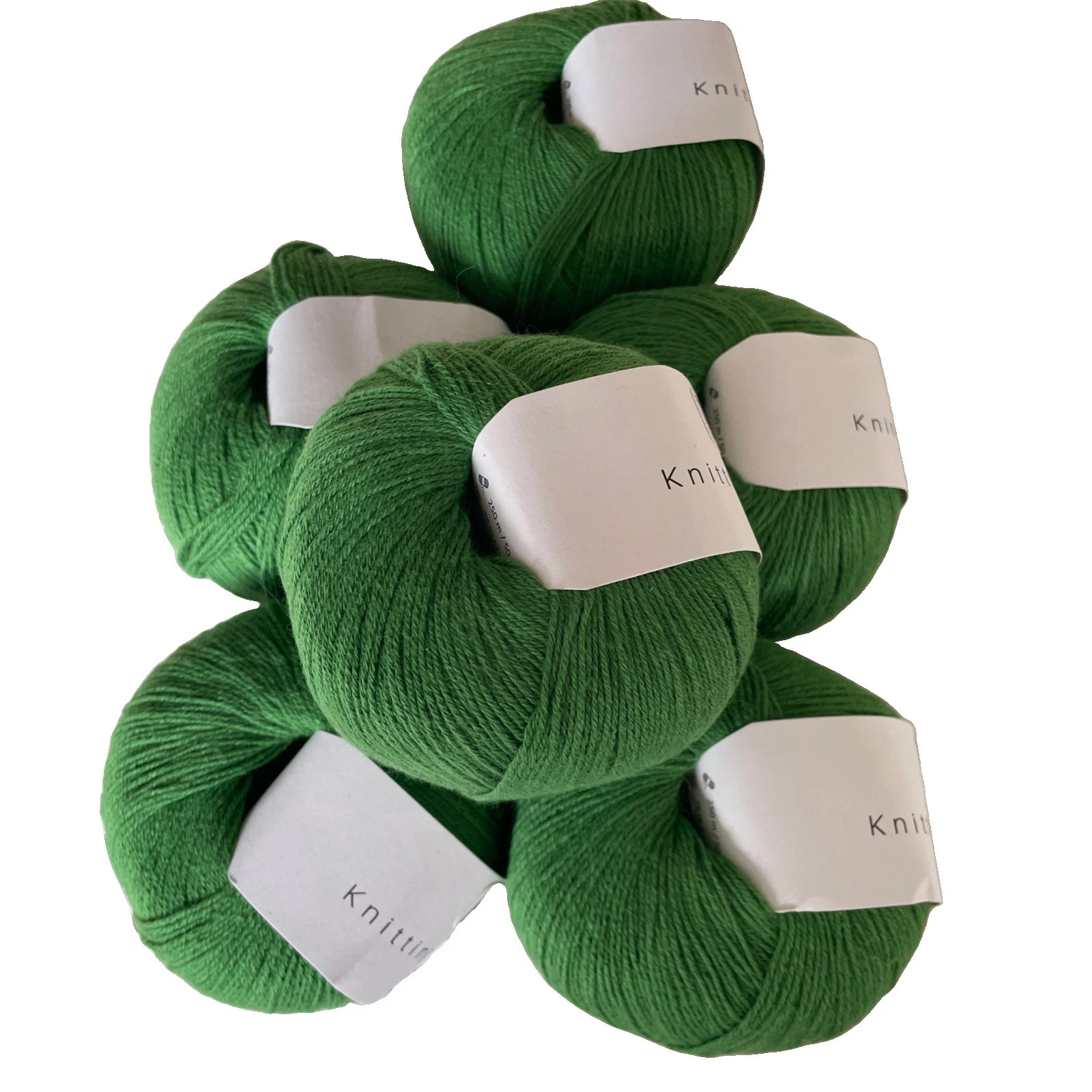 Knitting for Olive Cotton Merino in Clover Green, 6 ball lot image 3