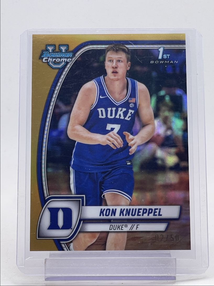 KON KNUEPPEL 2024-25 BOWMAN UNIVERSITY CHROME 1ST GOLD REFRACTOR /50 Q5466