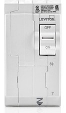Leviton LB250-T 50A 2-Pole Plug-On Standard Branch Circuit Breaker, Thermal
