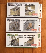 FINE MOLDS NANO AVIATION WWII 1/72 AIRCRAFT SEATBELT #NA1, GUN, #NA13, #NC12