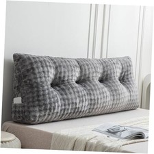 Wedge Pillow Triangular Headboard Bed Reading Backrest Wedge Queen Gray