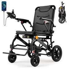 6/12AH Lightweight Electric Wheelchair All Terrain Foldable Motorized Wheelchair