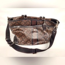 Coach Designer Heritage Brown Black Shoulder Diaper Baby Bag Tote