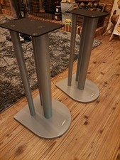 Atacama Hi Fi Speaker Stands Pair Silver Metal Tall Audio Display Clean 600mm