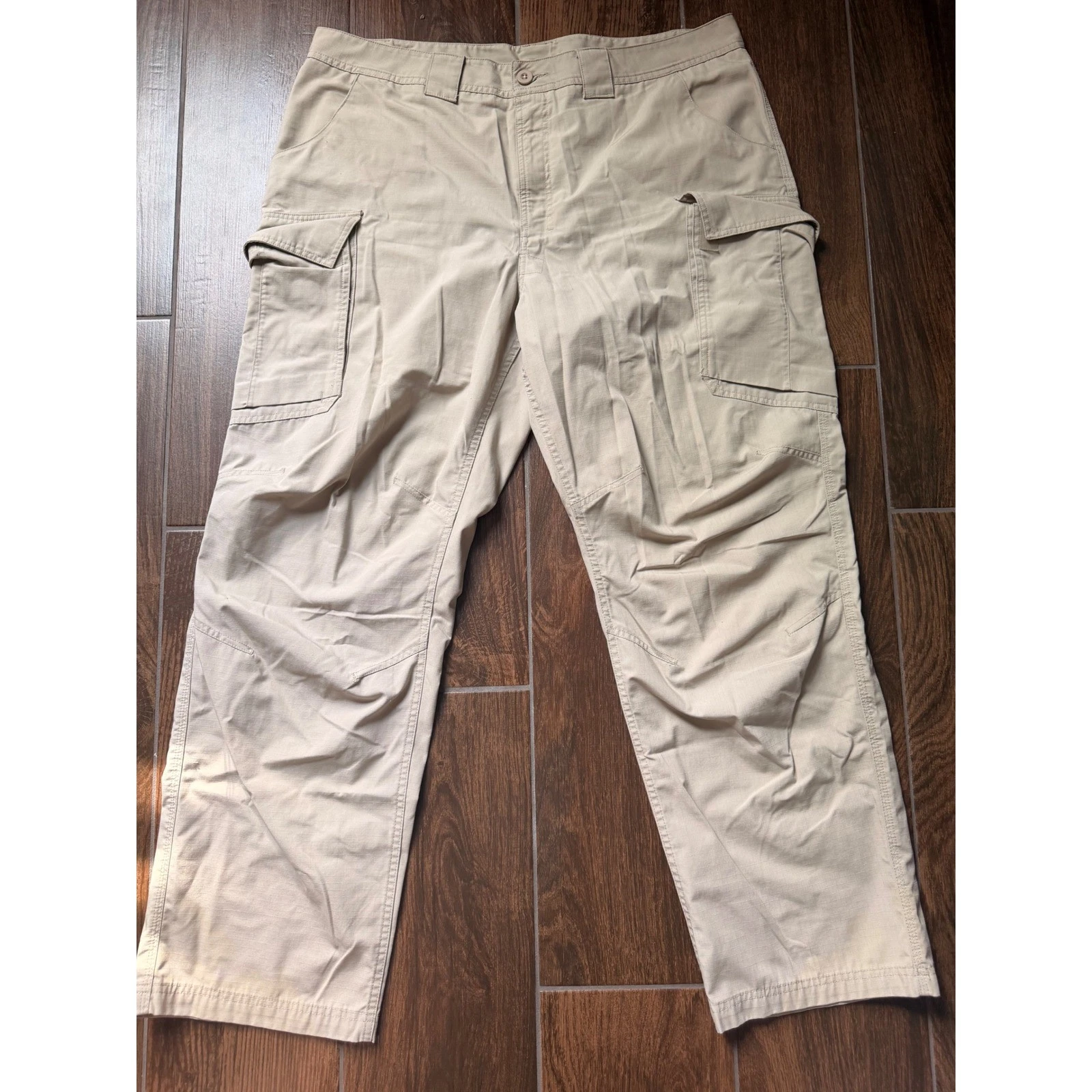 Under Armour Storm Mens 40x32 Cargo Pants Khaki Tan Ripstop Tactical Straight