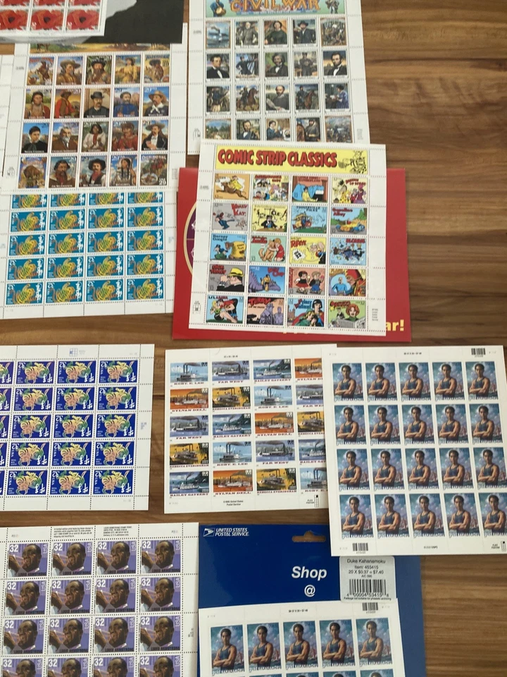 US UNUSED STAMPS, SHEETS & BOOKLETS ALL DIFFERENT LOT FV Stamps 1980s -1990s  - Image 4 of 4