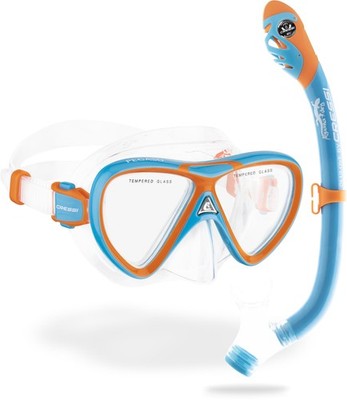 Snorkel Kit Mask Breathing Tube Junior Blue Orange Cressi Ocean USK020100B Kits