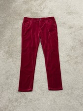 Simply Vera Vera Wang Size 10 Glamour Red Velvet Skinny Pants          C81