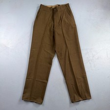 Vintage Military Pants Trousers Medium Regular 50s 40s Brown Wool Mens 30x31