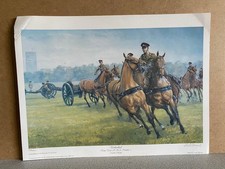 British regimental military art print he Kings Troop in Hyde Park , London