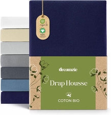 Drap Housse 80X200 Cm, Jersey 100% Coton Bio, Hauteur De Matelas Jusqu'À 22 Cm,