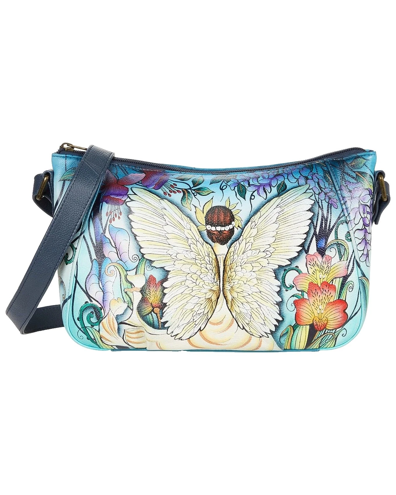 Bolsa de ombro Anuschka Floral Bolsas Femininas