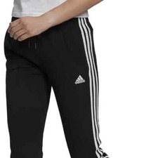 Adidas Women's Black White Essentials 3-Stripe Athletic Jogger Pant Size S