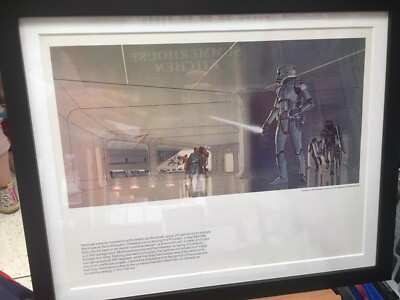 Gerahmter Vintage Star Wars Ralph McQuarrie 1977 Kunstdruck Stormtrooper Lichtschwert