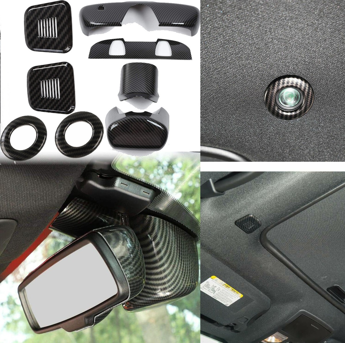 Carbon Fiber Interior Rearview Mirror Cover Trim f... – Grandado