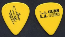 L.A. Guns Mick Cripps Signature Yellow VTG 1989 Tour Guitar Pick Glam Hair MeTaL