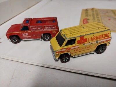1974 Hot Wheels Redline Emergency Truck & 1976 Chevy Van - Image 1 of 4