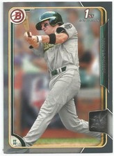 Mikey White Oakland A's 2015 Bowman Draft Silver Border 034/499