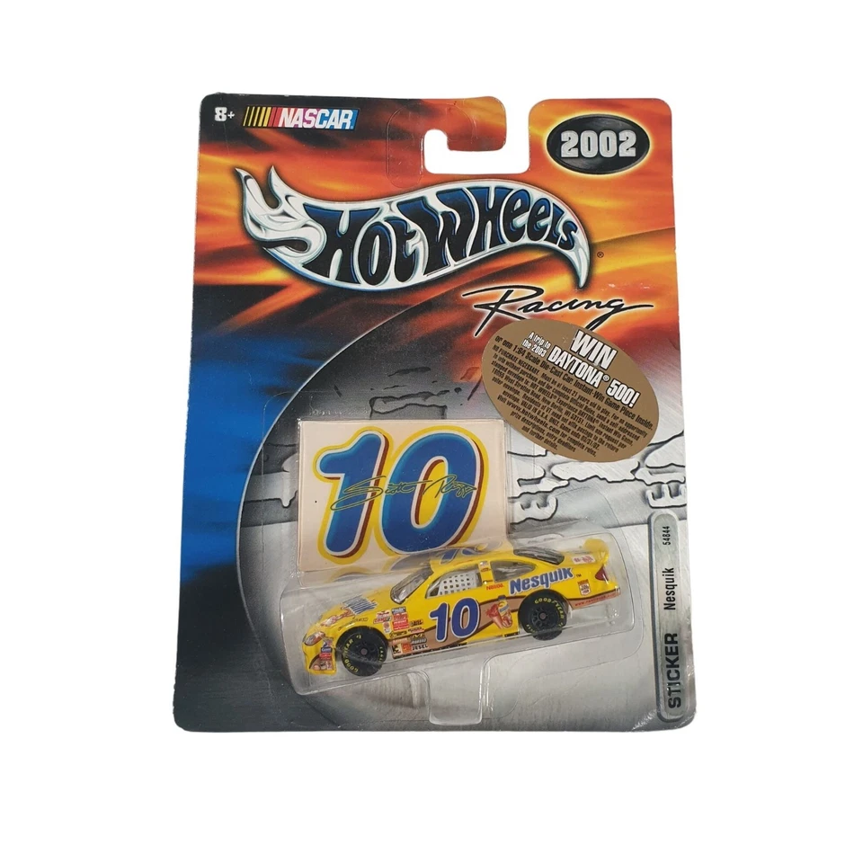风火轮 10 Nesquik 贴纸赛车压铸美泰收藏家纳斯卡盒磨损 — 第 2/4 张图片