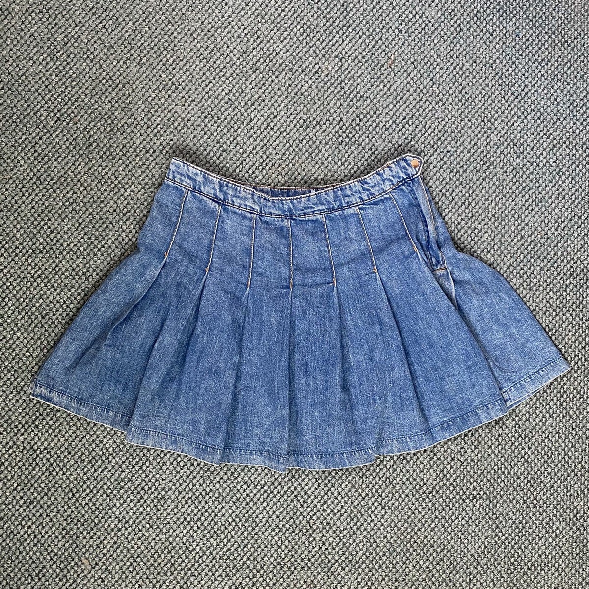 H&M DIVIDED PLEATED DENIM SKIRT UK