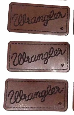 #ad #ad 3 Wrangler Jeans Western Rodeo Faux Leather Patch Crafts Sewing Accessories $5.46