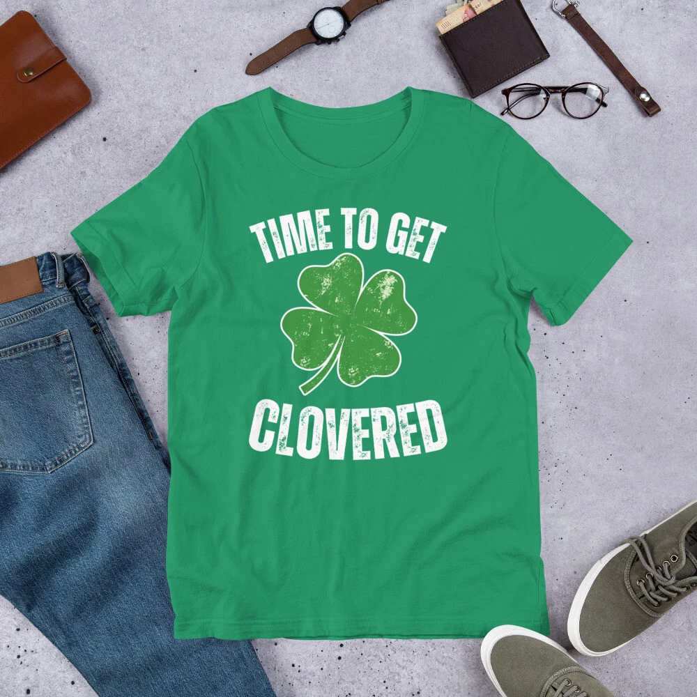 St Patrick's Day 2025 Time to Get Clovered Funny Drinking t-shirt
