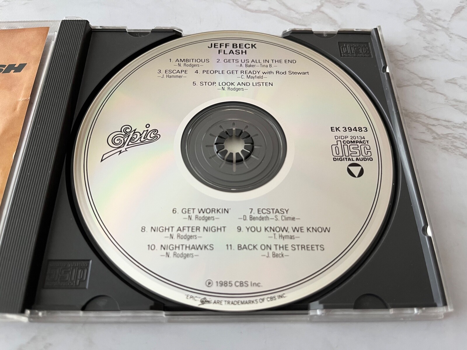 Jeff Beck Flash CD DADC PRESS! Epic EK 39483 The Yardbirds, Rod Stewart