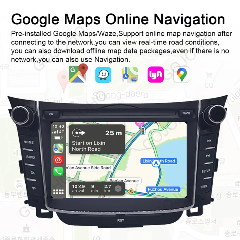64GB Carplay Android 13 Car Radio Stereo For Hyundai I30 Elantra GT 2012-2016 - Image 4 of 4