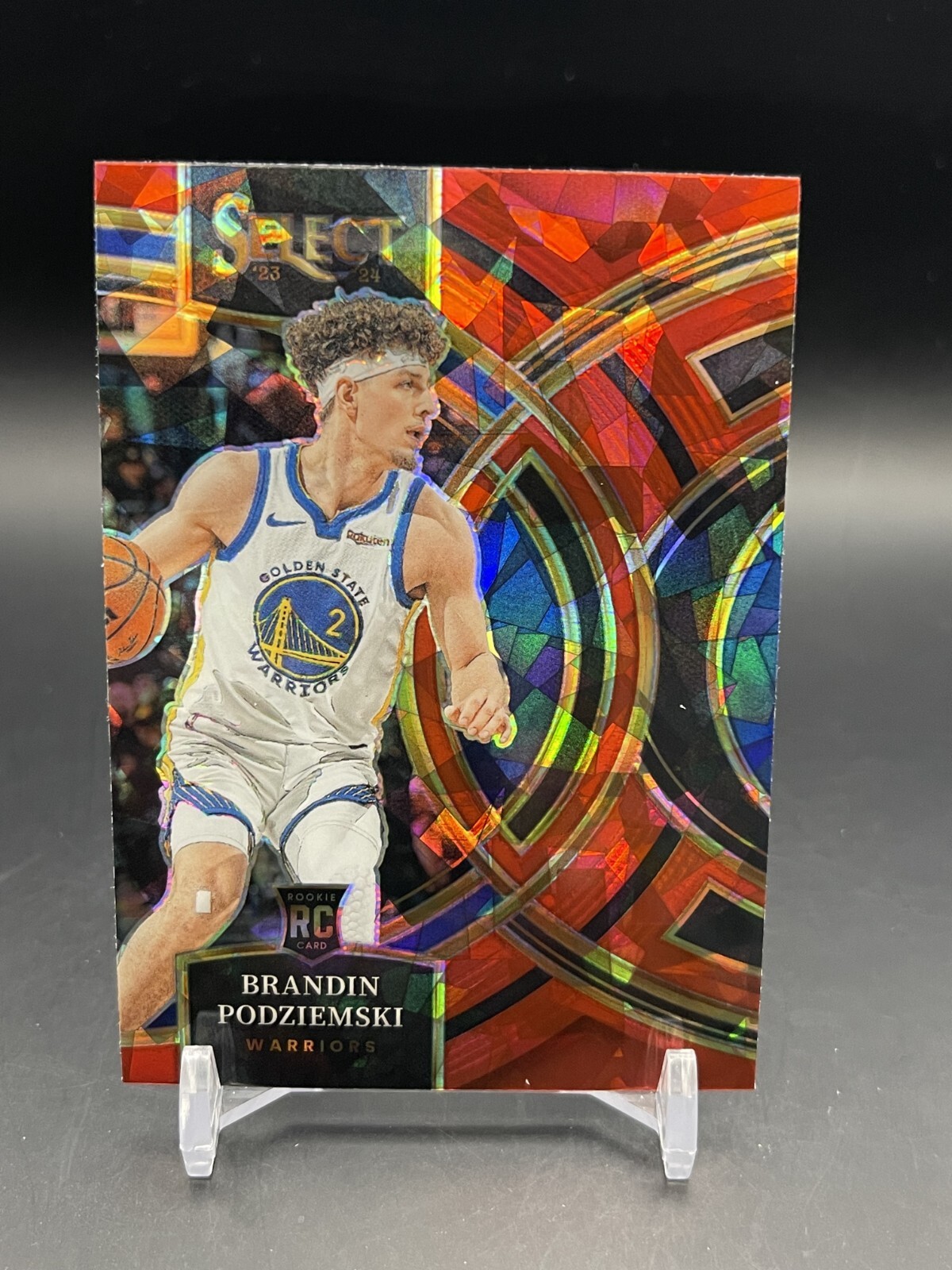 2023 Panini Select #104 Brandin Podziemski - Red Cracked Ice RC