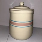Vintage McCoy Pottery Large Striped Canister Pink & Blue #133