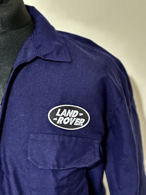 Retro Land Rover B Emblem Reißverschluss vorne Marine Kesselanzug Polycotton L 42-45'' Brustumfang